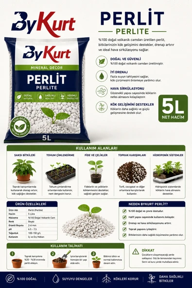 Tarım perliti Çiçek toprağı karışımı 5 litre toprak perliti ürün görseli 1
