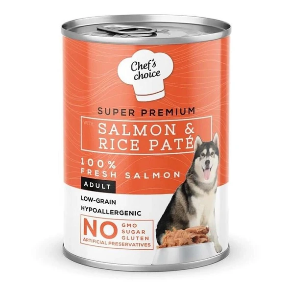 Chef's Choice Tahılsız Somonlu Pirinçli Ezme Köpek Konservesi 400 gr ürün görseli 1
