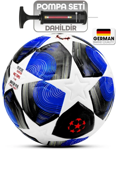PRO-Serisi Futbol Topu Şampiyonlar Ligi Lazer Kesim Pompa Dahil Halı Saha Maç Futbol Topu Mavi 520 ürün görseli 1