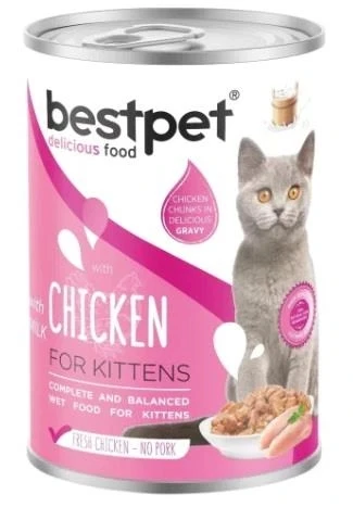 BestPet Tavuklu ve Sütlü Yavru Kedi Konservesi 400 gr ürün görseli 1