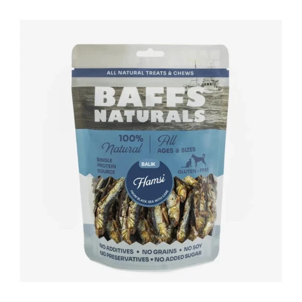 Baffs Hamsi Balık %100 Doğal Çiğneme Köpek Ödül Maması 100 gr ürün görseli 1