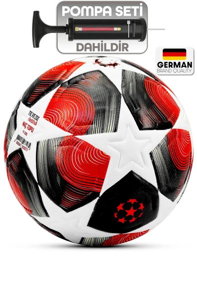 PRO-Serisi Futbol Topu Şampiyonlar Ligi Lazer Kesim Pompa Dahil Halı Saha Maç Futbol Topu Red 520 ürün görseli 1