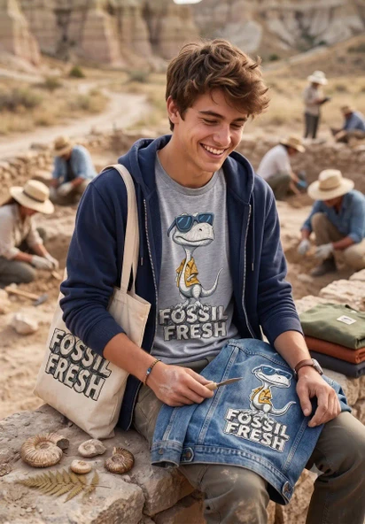 Fossil Fresh tasarımı Ütü ile yapılabilinen tekstil DTF Baskı ürün görseli 1