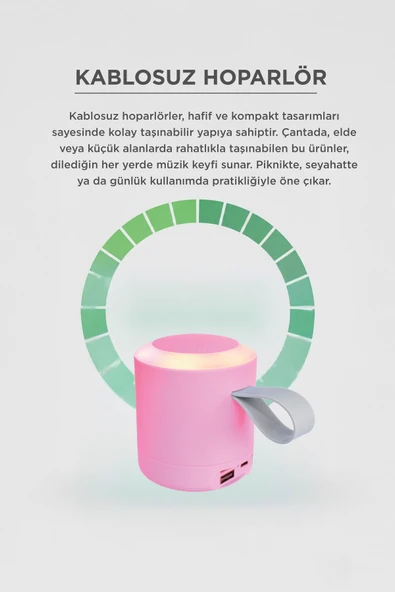 Bluetooth Hoparlör SD USB Destekli Taşınabilir Speaker D24 - Resim 9