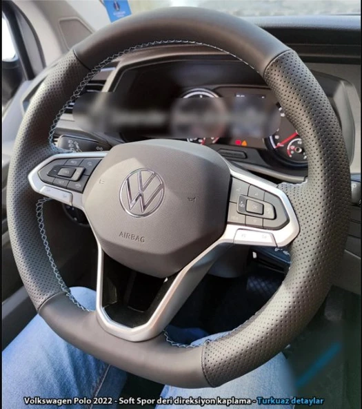 Volkswagen Polo 2020-2026 Araca Özel Direksiyon Kılıfı F1 OLMAYAN DİREKSİYONLARA UYGUNDUR ürün görseli 1