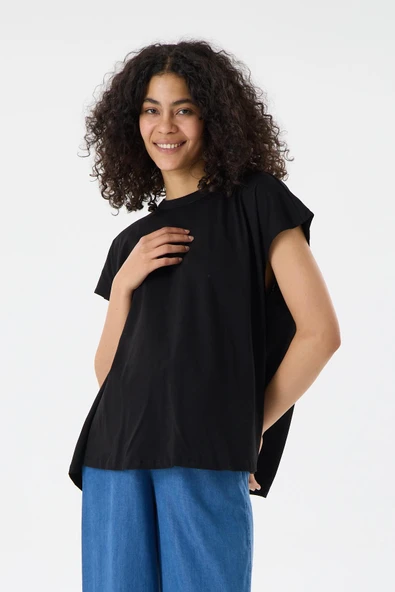 IŞŞIL 240008-Pamuk OverSize Hamile T-Shirt ürün görseli 1