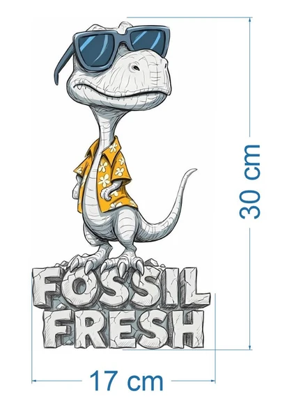 Fossil Fresh tasarımı Ütü ile yapılabilinen tekstil DTF Baskı - Resim 3