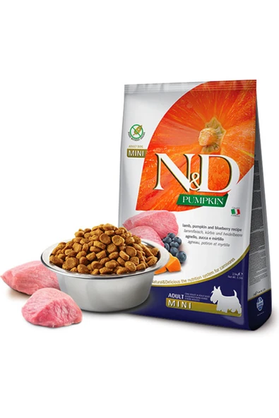 N&D PUMPKİN DOG LAMB&BLUEBERRY ADULT MİNİ 2,5KG ürün görseli 1