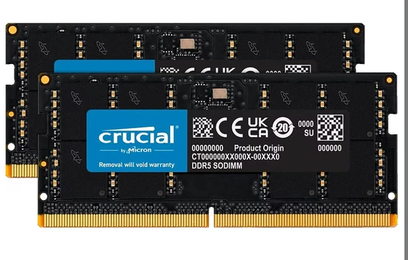 CRUCIAL CT2K32G56C46S5 64GB(2x32) DDR5 5600MHz Notebook Bellek ürün görseli 1