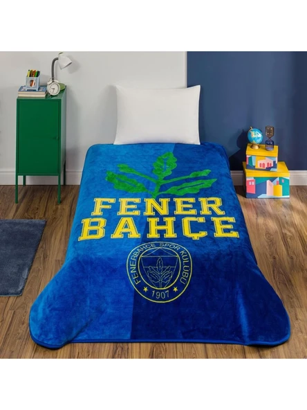 Taç Lisanslı Fenerbahçe Palamut Logo Tek Kişilik Battaniye ürün görseli 1