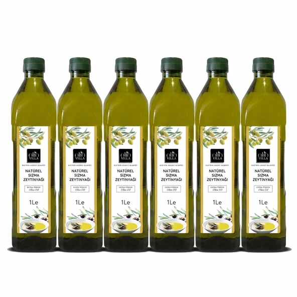 Olio villa Natürel Sızma Zeytinyağı Extra Virgin 1L (6 Adet) ürün görseli 1