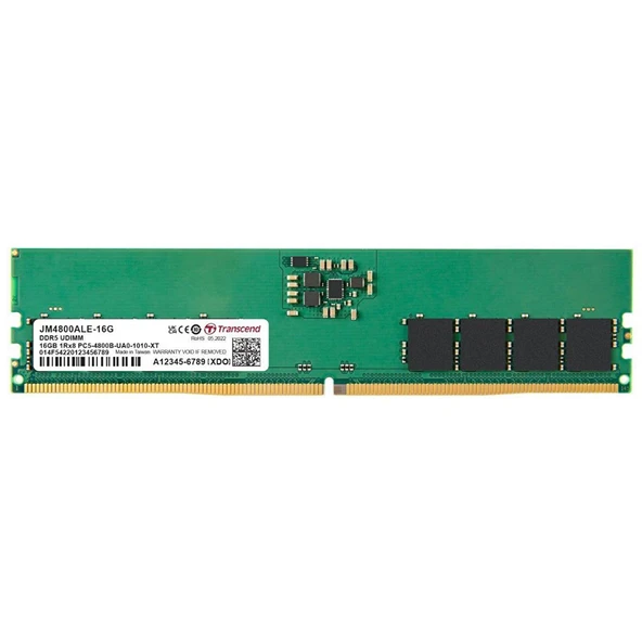 Transcend 16 GB 4800 MHz CL40 JM4800ALE-16G DDR5 Ram ürün görseli 1