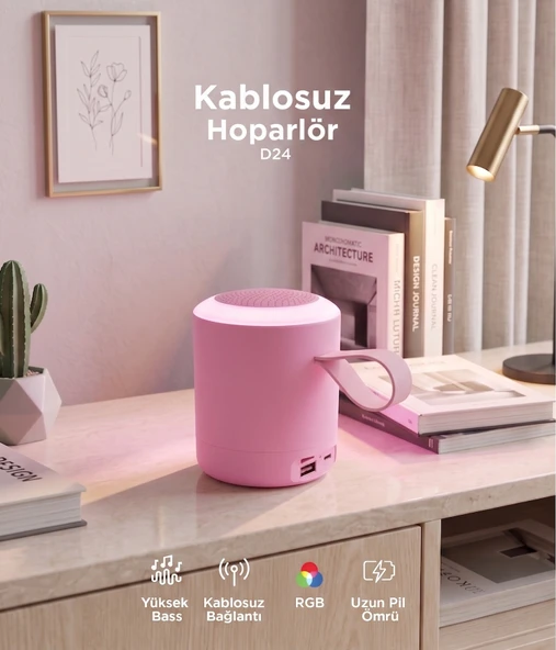 Bluetooth Hoparlör SD USB Destekli Taşınabilir Speaker D24 - Resim 7