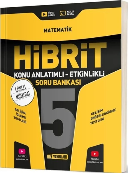 5. Sınıf Matematik HİBRİT Konu Anlatımlı Etkinlikli Soru Bankası Hız Yayınları ürün görseli 1