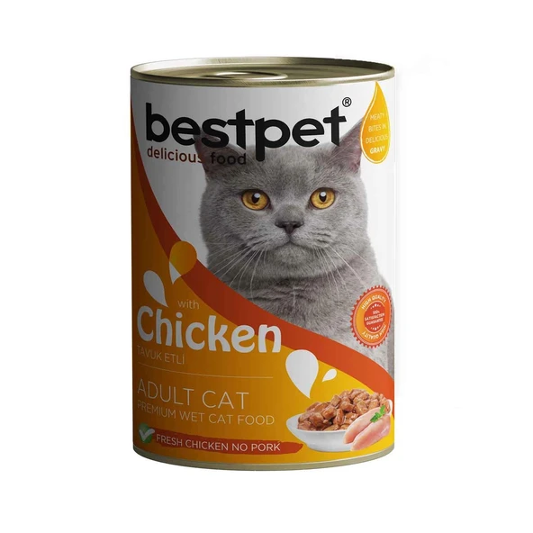 BestPet Tavuklu Yetişkin Kedi Konservesi 400gr ürün görseli 1