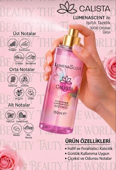 Lument Scent Calista Pour Femme Zengin Notalı Kalıcı Kadın Vücut Spreyi ürün görseli 1