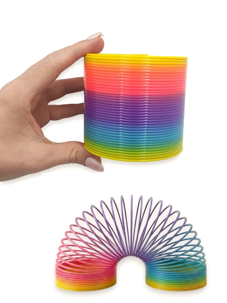 Büyük Boy Gökkuşağı Stres Yayı Oyuncak Stres Yayı - 8 cm çapında - 1 Adet ürün görseli 1
