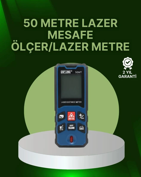 50 Metre Lazer Mesafe Ölçer Profesyonel Dijital Ölçüm Cihazı ürün görseli 1