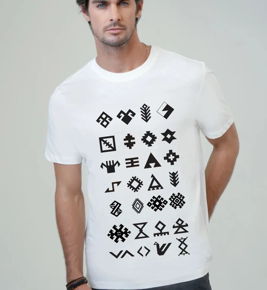 Ütü ile uygulanabilinen Türk Motifi Desenli Tekstil DTF baskı ürün görseli 1