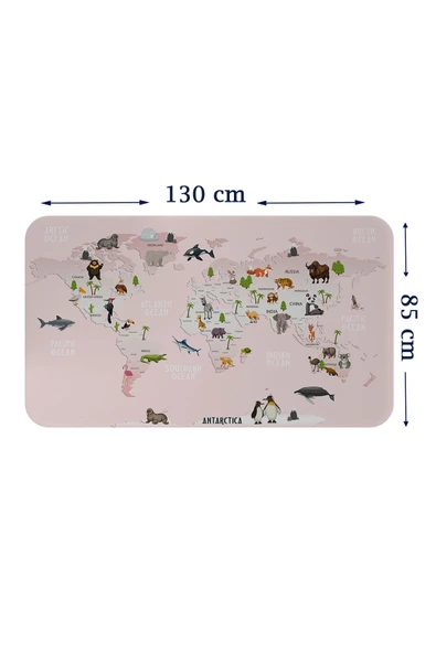 Trezon Eğitici Dünya Haritası Dünya Atlası Çocuk ve Bebek Odası Duvar Sticker-85x130-3795 ürün görseli 1