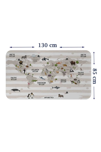 Trezon Eğitici Dünya Haritası Dünya Atlası Çocuk ve Bebek Odası Duvar Sticker-85x130-3803 ürün görseli 1