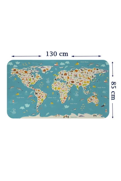 Trezon Eğitici Dünya Haritası Dünya Atlası Çocuk ve Bebek Odası Duvar Sticker-85x130-3776 ürün görseli 1