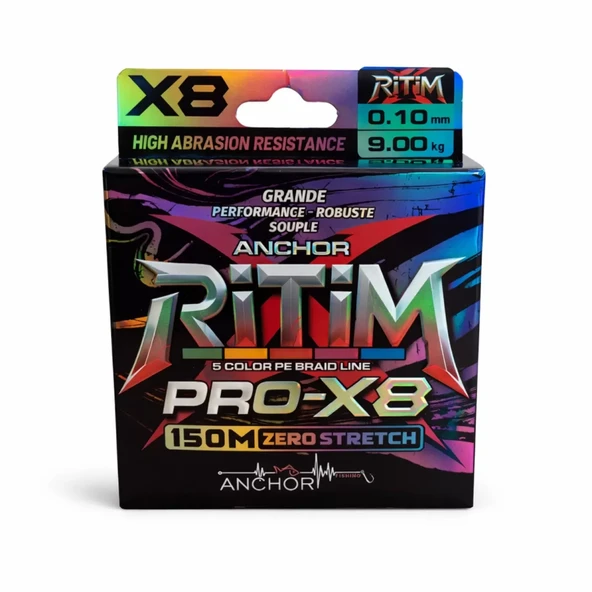 İp Örgü Misina - 8 Kat - Anchor Ritim X8 - 150mt - Ebruli - 0.10mm - Resim 3