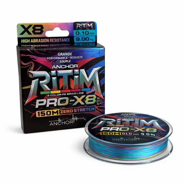 İp Örgü Misina - 8 Kat - Anchor Ritim X8 - 150mt - Ebruli - 0.10mm ürün görseli 1