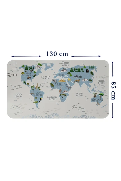 Trezon Eğitici Dünya Haritası Dünya Atlası Çocuk ve Bebek Odası Duvar Sticker-85x130-3815 ürün görseli 1