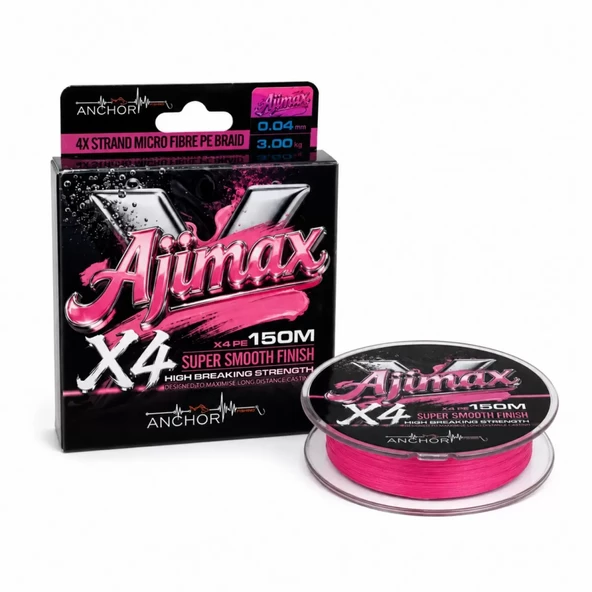 İp Örgü Misina - 4 Kat - Anchor Ajimax 4X - 150mt - Pembe - 0.04mm ürün görseli 1