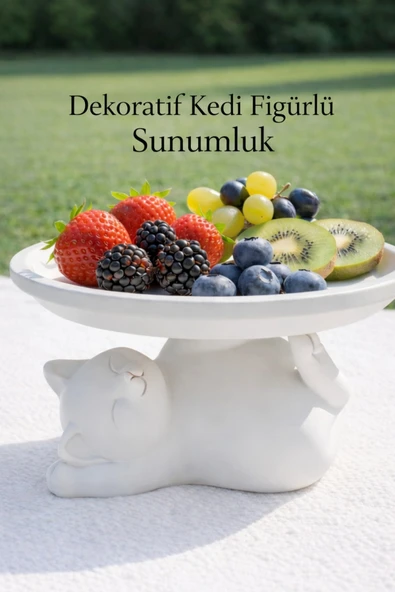 Trezon Dekoratif Kedi Sunum Tabağı 18 cm 3D PLA Organizer & Çok Amaçlı Sunumluk ürün görseli 1