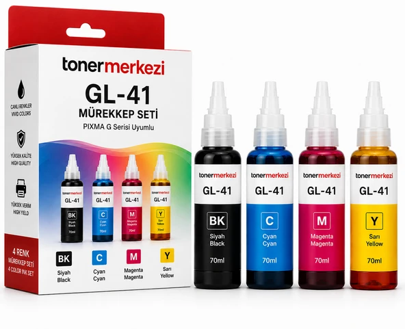Canon Pixma G3420 Muadil Mürekkep Set - 4 Renk ürün görseli 1