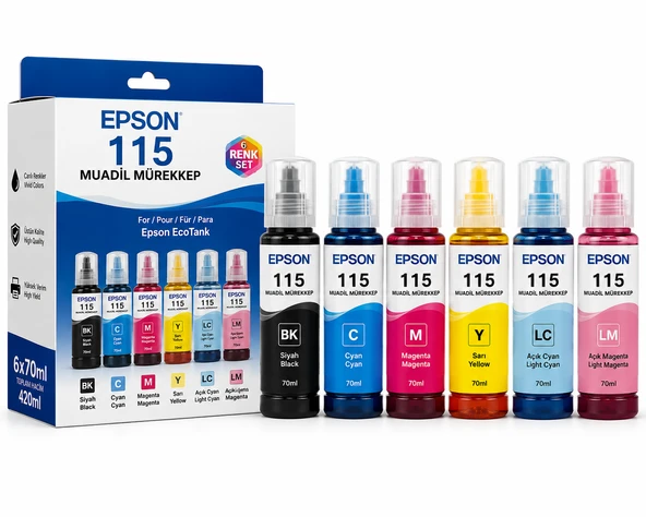 EPSON 115 MUADİL MÜREKKEP 6 RENK SET ürün görseli 1