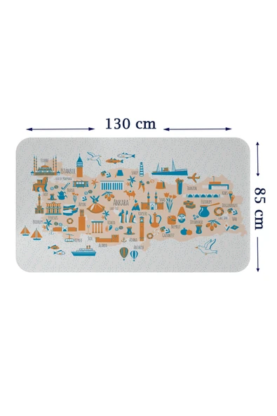 Trezon Eğitici ve Öğretici Cocuk Odası Türkiye Haritası Duvar Sticker-85x130-3875 ürün görseli 1