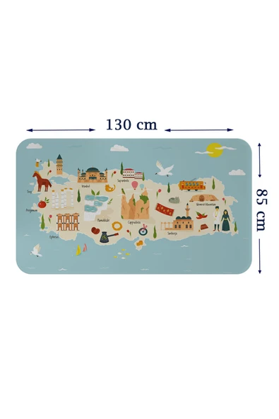 Trezon Eğitici ve Öğretici Cocuk Odası Türkiye Haritası Duvar Sticker-85x130-3879 ürün görseli 1