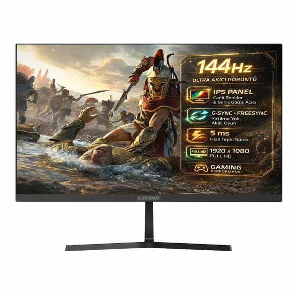 Ezcool Corp EZP24 23.8" 144Hz 5Ms VGA+HDMI FullHD G-Sync FreeSync IPS Vesa Monitör ürün görseli 1