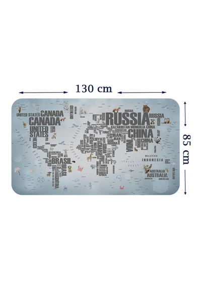 Trezon Ülke Adlı Eğitici Dünya Haritası Dünya Atlası Çocuk ve Bebek Odası Duvar Sticker-85x130-3823 ürün görseli 1
