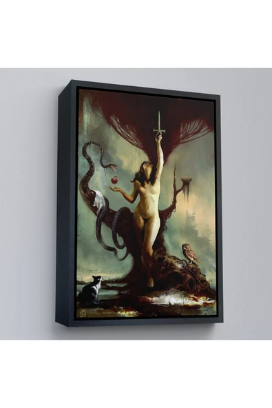 Trezon Ahşap Çerçeveli Lilith By Andrei Posea Tablo-7754 ürün görseli 1