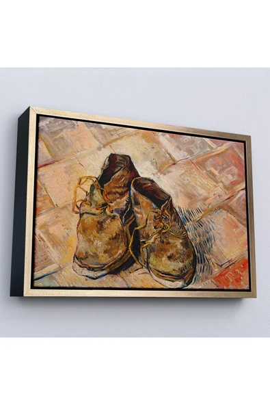 Trezon Ahşap Çerçeveli Vincent Van Gogh - Ayakkabılar Tablo - Shoes-7165 ürün görseli 1