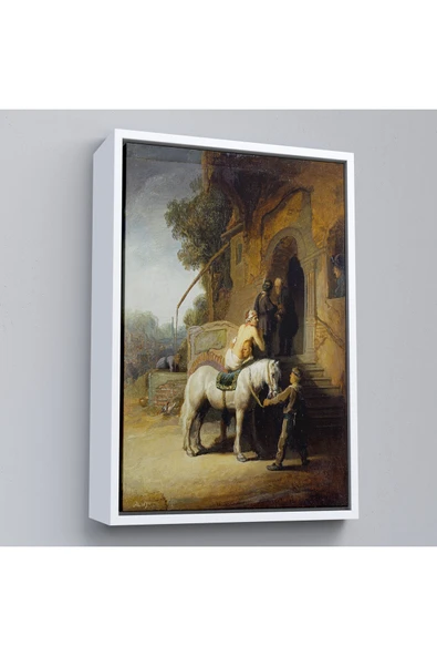 Trezon Ahşap Çerçeveli Rembrandt - İyi Samiriyeli Tablo - The Good Samaritan-7430 ürün görseli 1