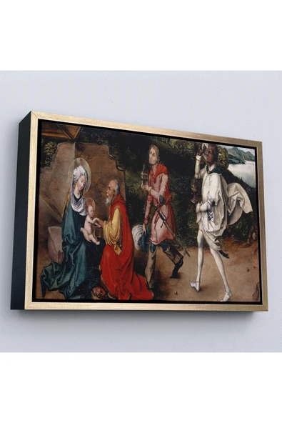 Trezon Ahşap Çerçeveli Albrecht Dürer - Magi'Nin Hayranlığı Tablosu-7049 ürün görseli 1