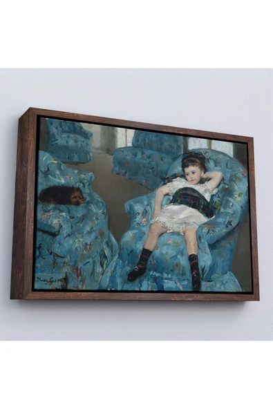 Trezon Ahşap Çerçeveli Mary Cassatt - Mavi Koltuktaki Küçük Kız - Little Girl İn A Blue Armchair-7098 ürün görseli 1