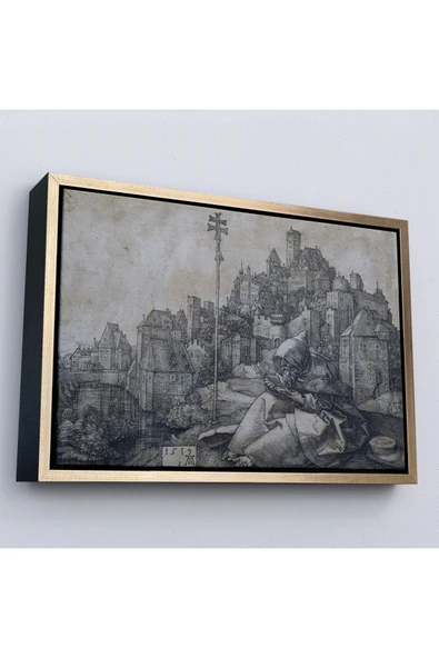 Trezon Ahşap Çerçeveli Albrecht Durer - Büyük Aziz Anthony Tablo-7122 ürün görseli 1