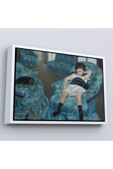 Trezon Ahşap Çerçeveli Mary Cassatt - Mavi Koltuktaki Küçük Kız - Little Girl İn A Blue Armchair-7098 ürün görseli 1