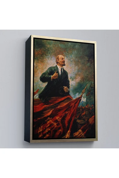Trezon Ahşap Çerçeveli Sovyet Lideri Vladimir Tablo-7677 ürün görseli 1