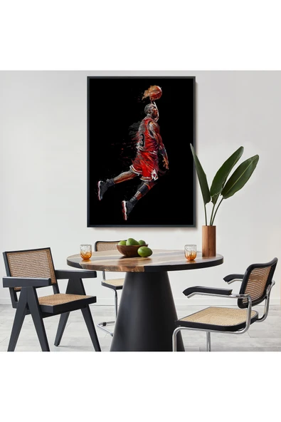 Trezon Ahşap Çerçeveli Michael Jordan Tablo-7766 - Resim 8