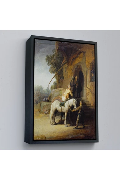 Trezon Ahşap Çerçeveli Rembrandt - İyi Samiriyeli Tablo - The Good Samaritan-7430 ürün görseli 1