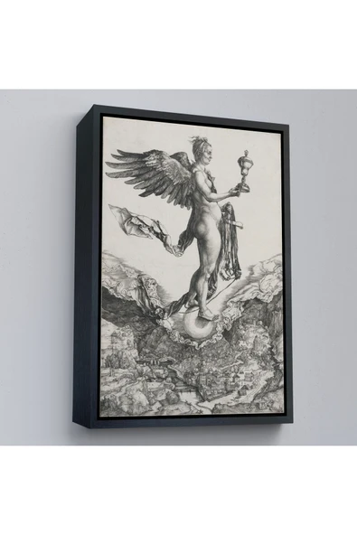 Trezon Ahşap Çerçeveli Albrecht Dürer - Nemesis Tablosu-7362 ürün görseli 1