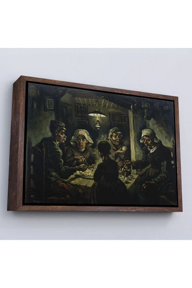 Trezon Ahşap Çerçeveli Vincent Van Gogh Patates Yiyenler Tablo - The Potato Eaters By-7169 ürün görseli 1
