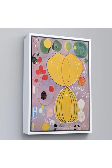 Trezon Ahşap Çerçeveli Hilma Af Klint - Renkli Soyut Tablo-7315 ürün görseli 1